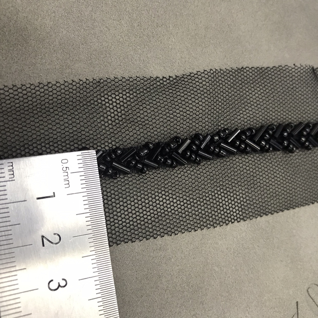 Hand Nailed Bead Webbing Lace Bar Code Specification drawing