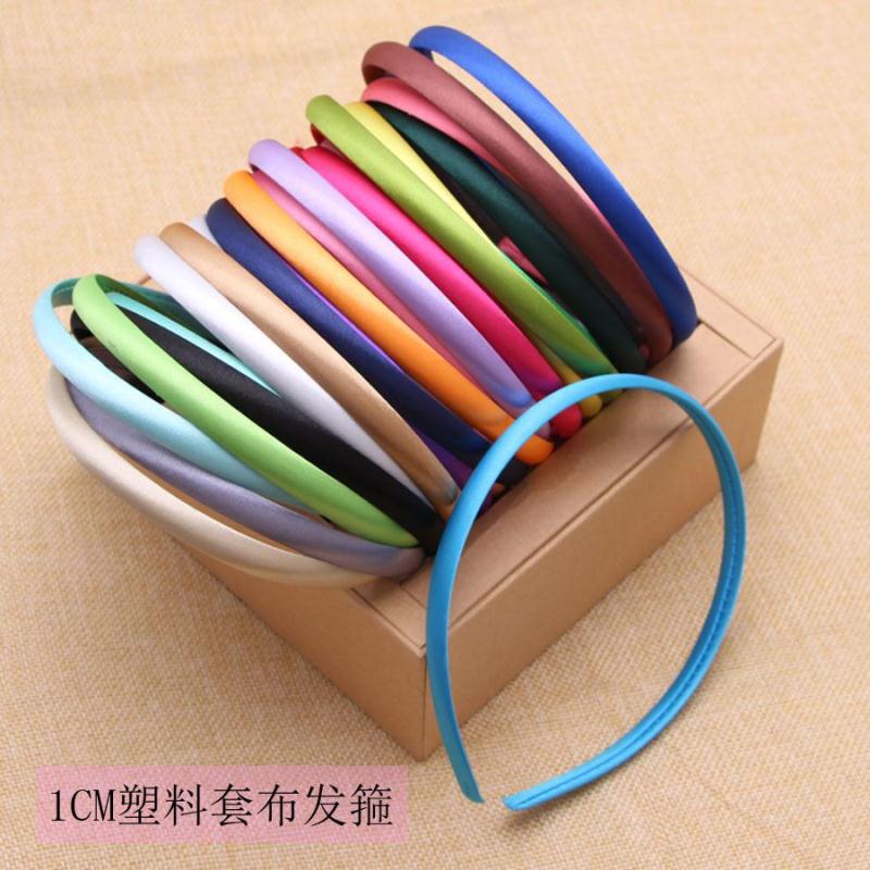 厂家直销 10MM塑料发箍套布流行发圈头扣手工材料DIY加工定做