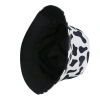 2020 New black and white fisherman hat with cow pattern in Korean style, versatile, fashionable, casual and trendy for travel, sun protection basin hat Item Picture