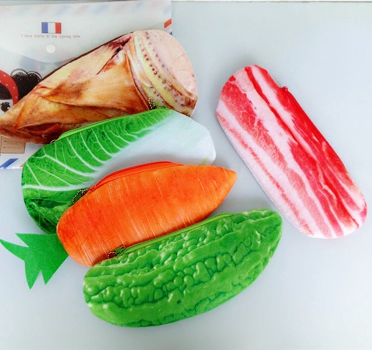 Stuffed pen bag Fruit and vegetable pen bag Imitation vegetable pen bag children's supplies pen bag creative pen bag