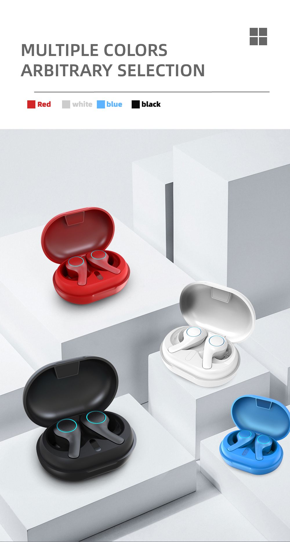 YEXIN 新品PT05蓝牙耳机双耳立体声TWS运动通用蓝牙耳机详情图13