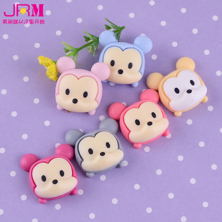 Eyeglass case mobile phone accessories rubber paint frosted texture Mickey resin accessories children hair accessories materials