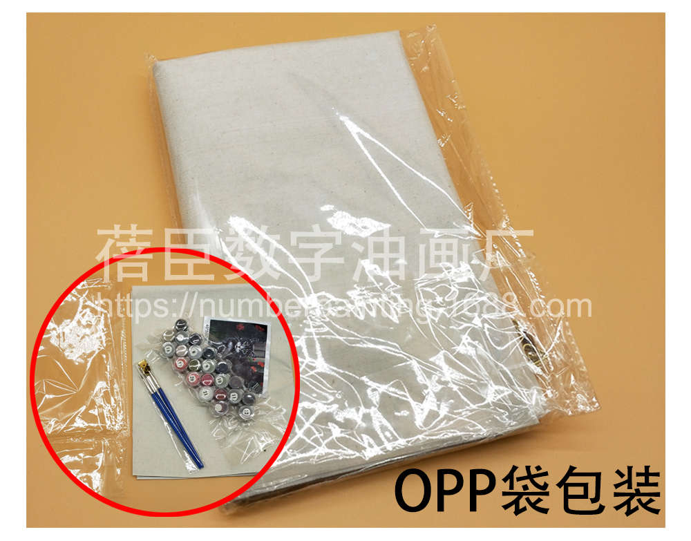 厂家批发DIY数字油画彩绘动物40*50CM无带木框风景动物填色装饰画