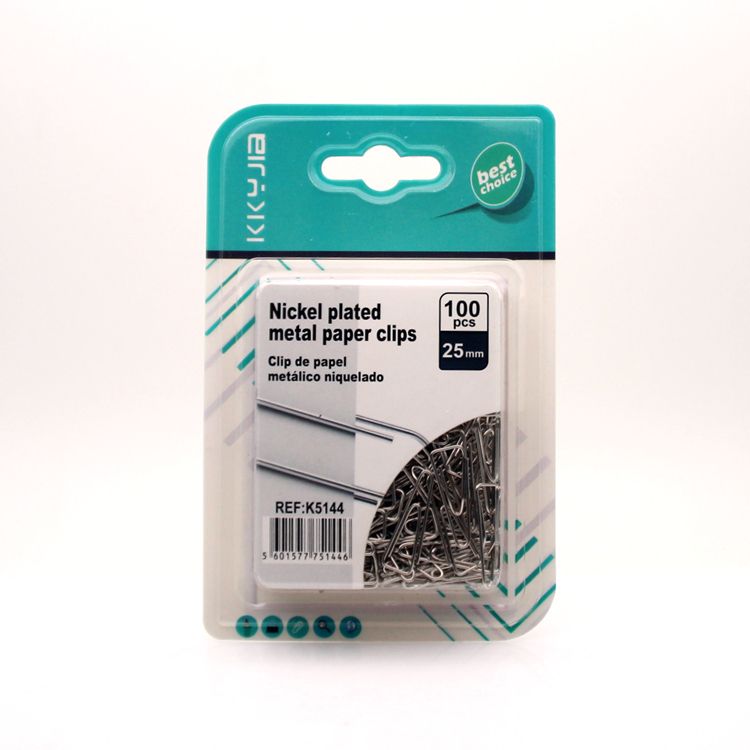 Chuck Hardware 5144 full suction single card triangle nickel plated paper clip 25mm office stationery supplies thumbnail