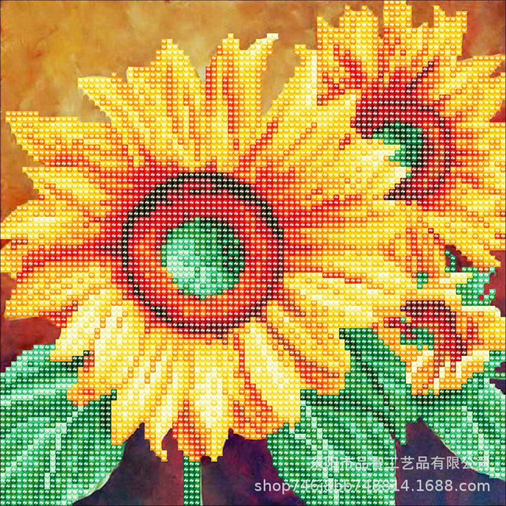 外贸跨境批发专供5D钻石画花朵非满钻DIY手工工艺品装饰画 可定制详情图12