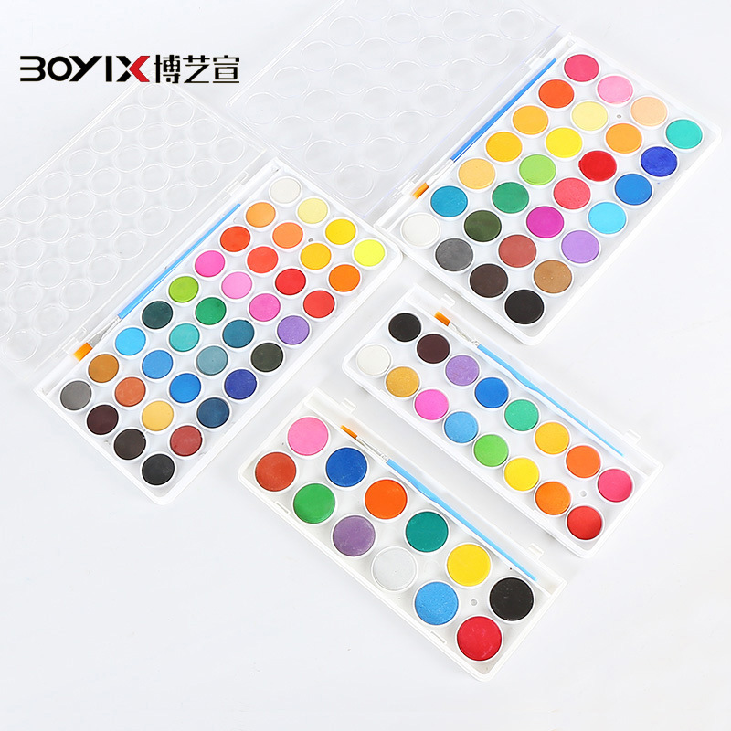 12 colors 16 colors 28 colors 36 solid pigments with brush watercolors thumbnail
