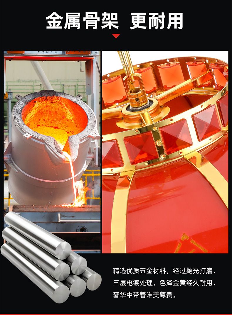冬瓜灯笼大门吊灯大号新年春节中式户外led过年阳台水晶旋转灯笼详情图4