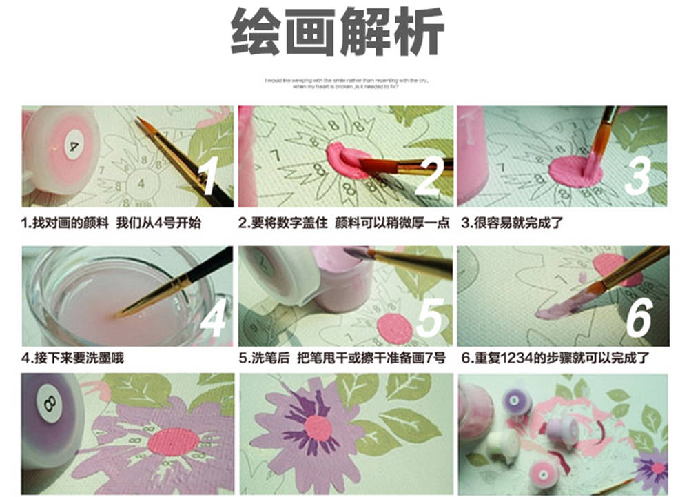 厂家批发DIY数字油画彩绘动物40*50CM无带木框风景动物填色装饰画