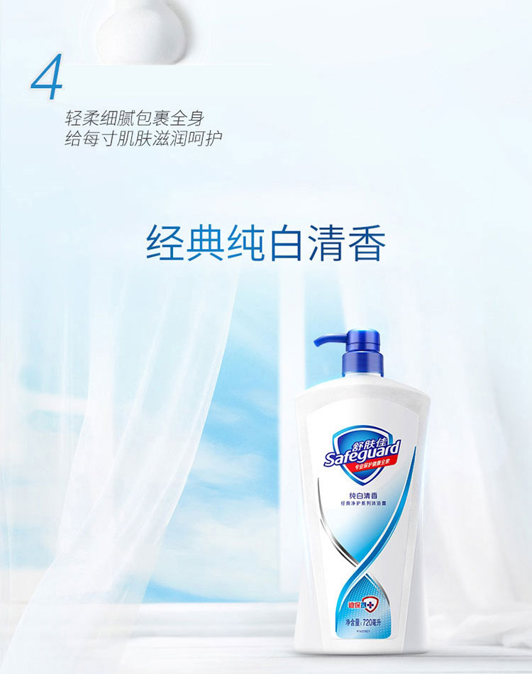 Safeguard Pure White Fragrance Body Wash 720ml detail image 5