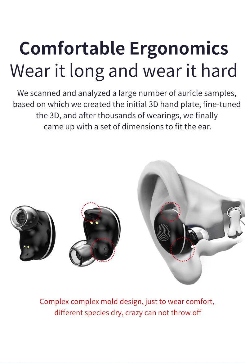 YEXIN 新款W16蓝牙耳机 无线耳机 5.0 tws数显蓝牙耳机详情图13