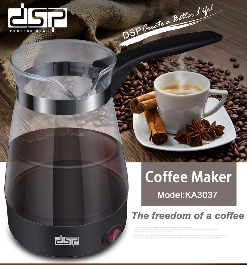 DSP丹松 电动手冲咖啡壶 家用细口摩卡壶 玻璃意式咖啡煮咖啡壶详情图1