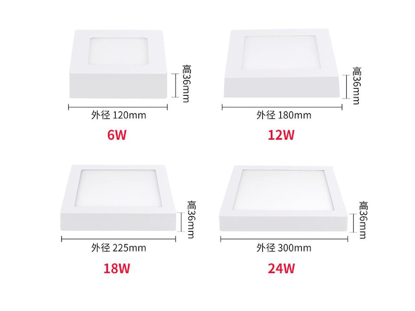 led circular downlights, surfacing ceiling ultra-thin panel lights, corridor kitchen lights, square ceiling lights, 6W and 12W watt lamps detail image 9
