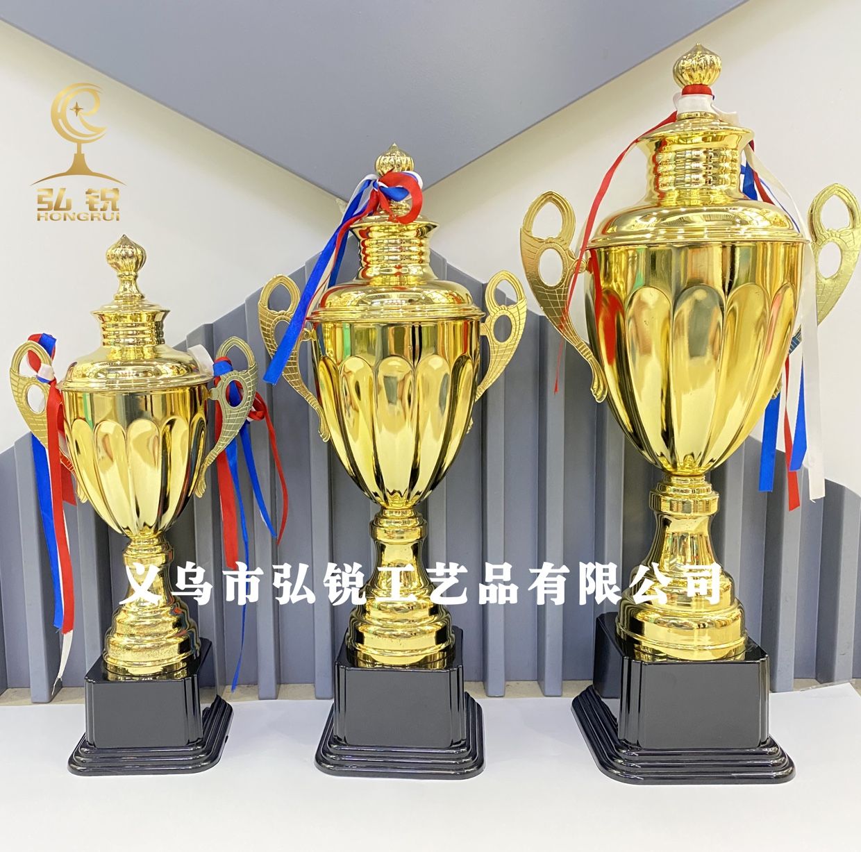1503D metal trophy, 10*36CM, competition trophy, event annual meeting award ceremony, customizable logo detail image 2