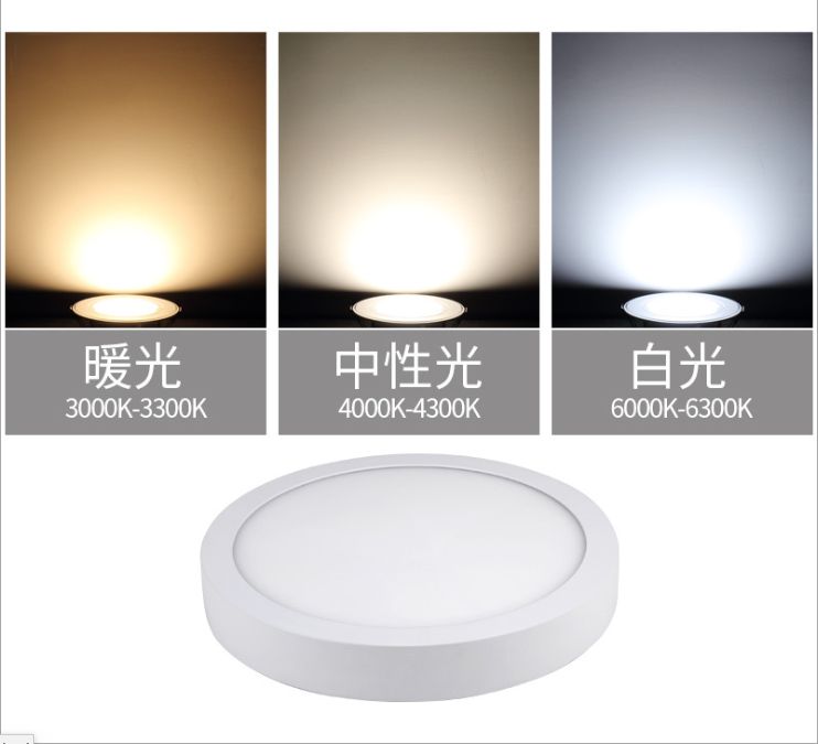 led circular downlights, surfacing ceiling ultra-thin panel lights, corridor kitchen lights, square ceiling lights, 6W and 12W watt lamps details Picture