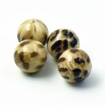 Manufacturers direct 20mm yellow leopard grain beads DIY accessories accessories materials shoes bags clothing accessories environmental acrylic