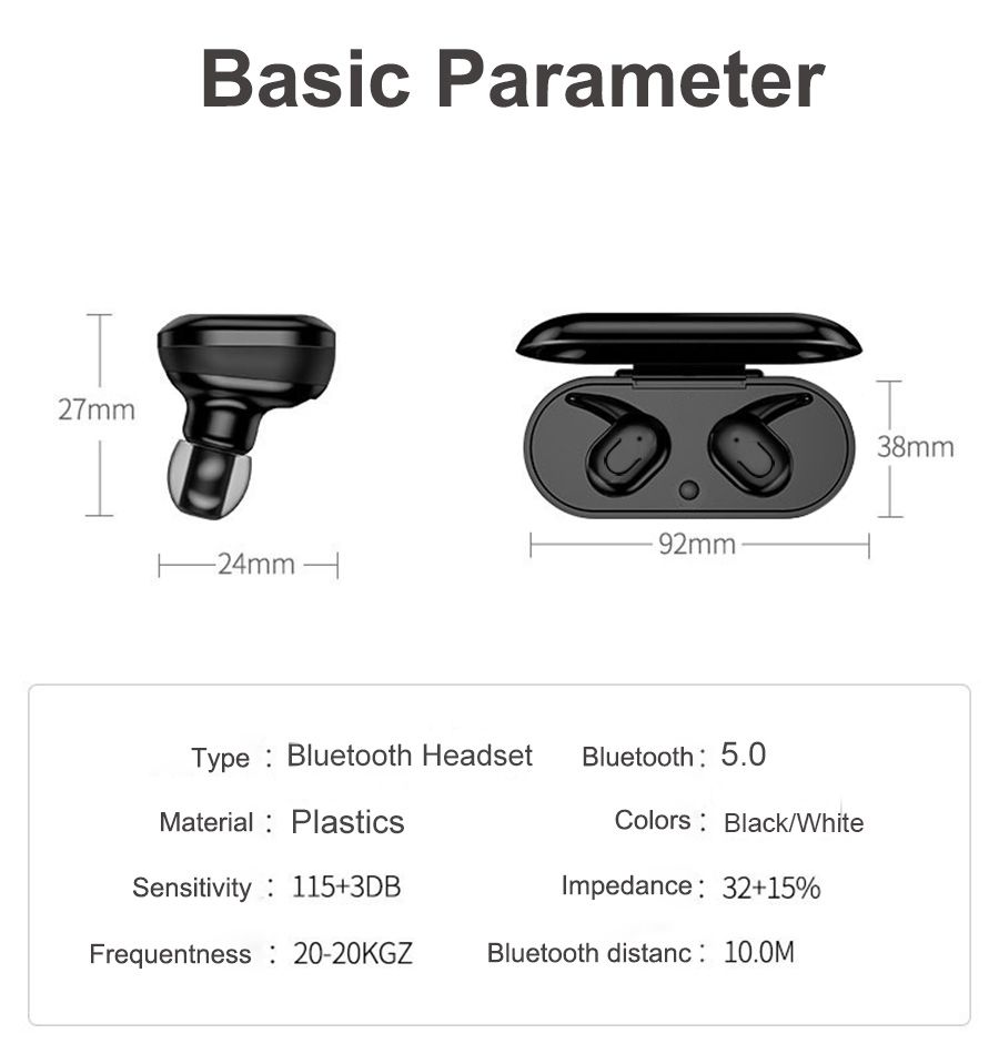 YEXIN B2tws蓝牙耳机 5.0双耳通话蓝牙耳机迷你运动耳机详情图11