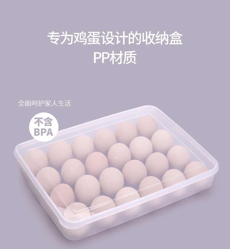 鸡蛋盒食物分格冰箱用保鲜盒塑料放蛋托收纳盒放蛋格方格详情图4