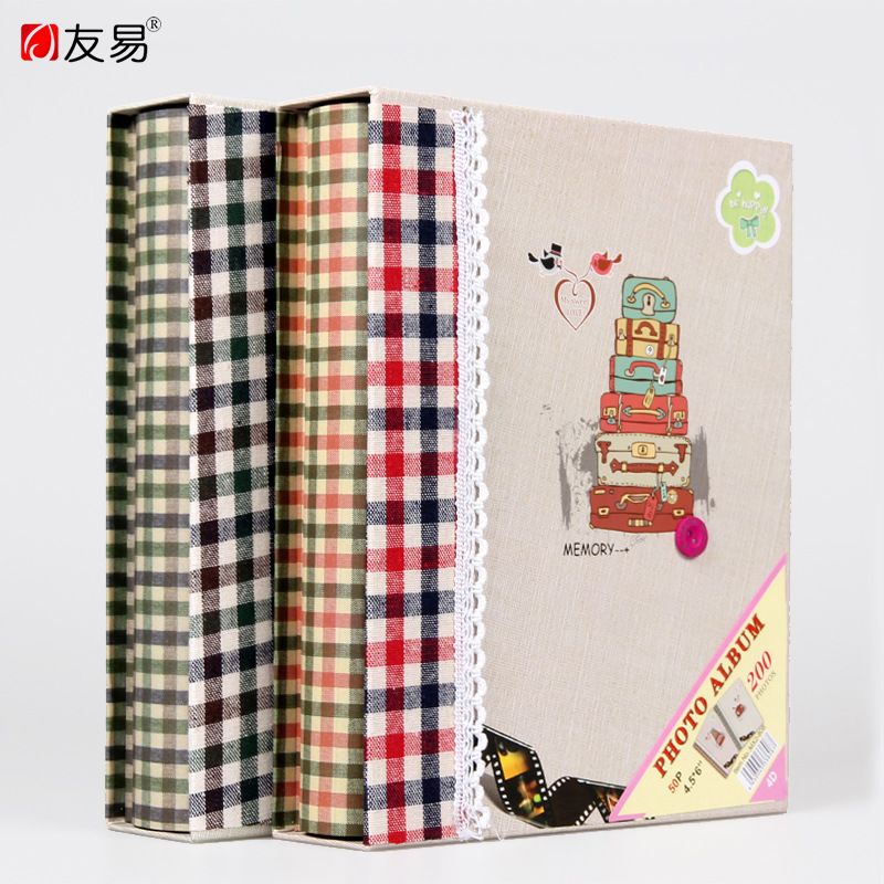 200 4D large 6-inch box photo album of fabric, children's studio photo album, Korean insert style family Application Scenario