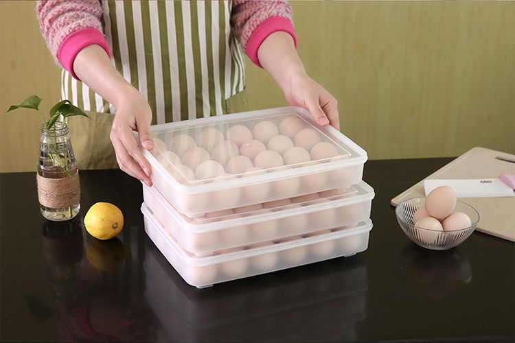 鸡蛋盒食物分格冰箱用保鲜盒塑料放蛋托收纳盒放蛋格方格详情图6