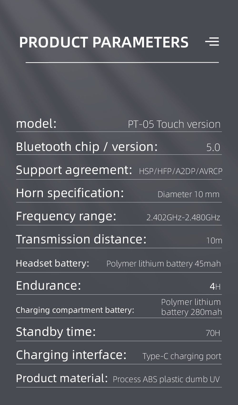YEXIN 新品PT05蓝牙耳机双耳立体声TWS运动通用蓝牙耳机详情图14