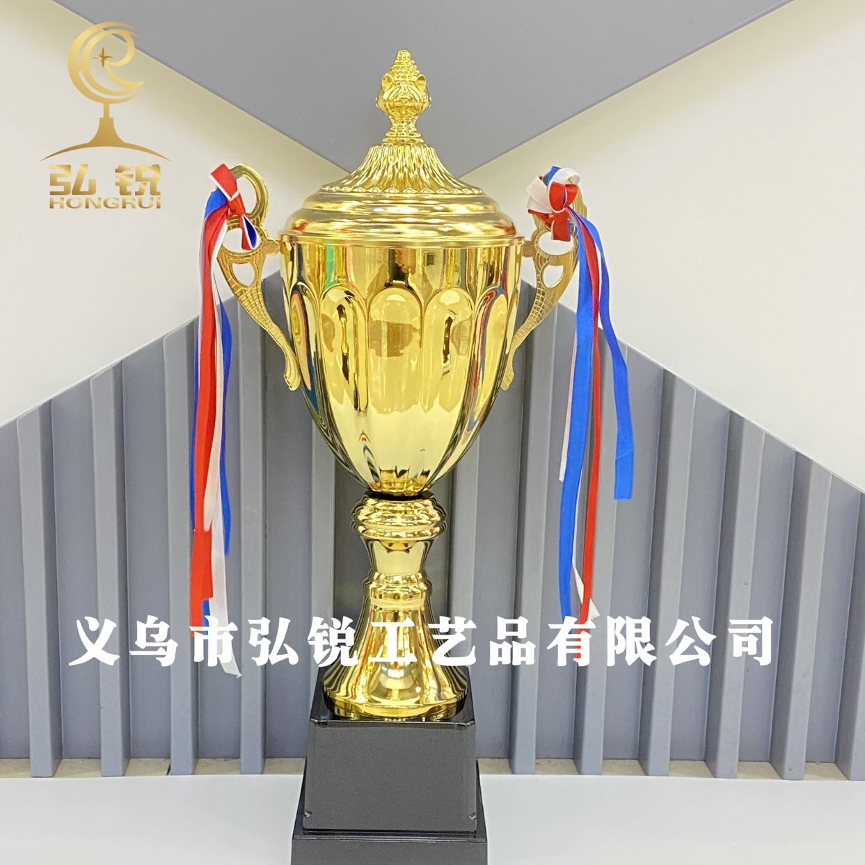 HR-7706D metal trofeo 10*35CM conferencia anual premios trofeo de competición de deportes logotipo personalizado está disponible detail image 1