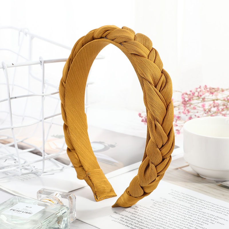 The New Air Wrinkle Fashion Creative Twist Braid Hair Band Korea Solid Color All-In-One Fabric Headband Headdress Specification drawing