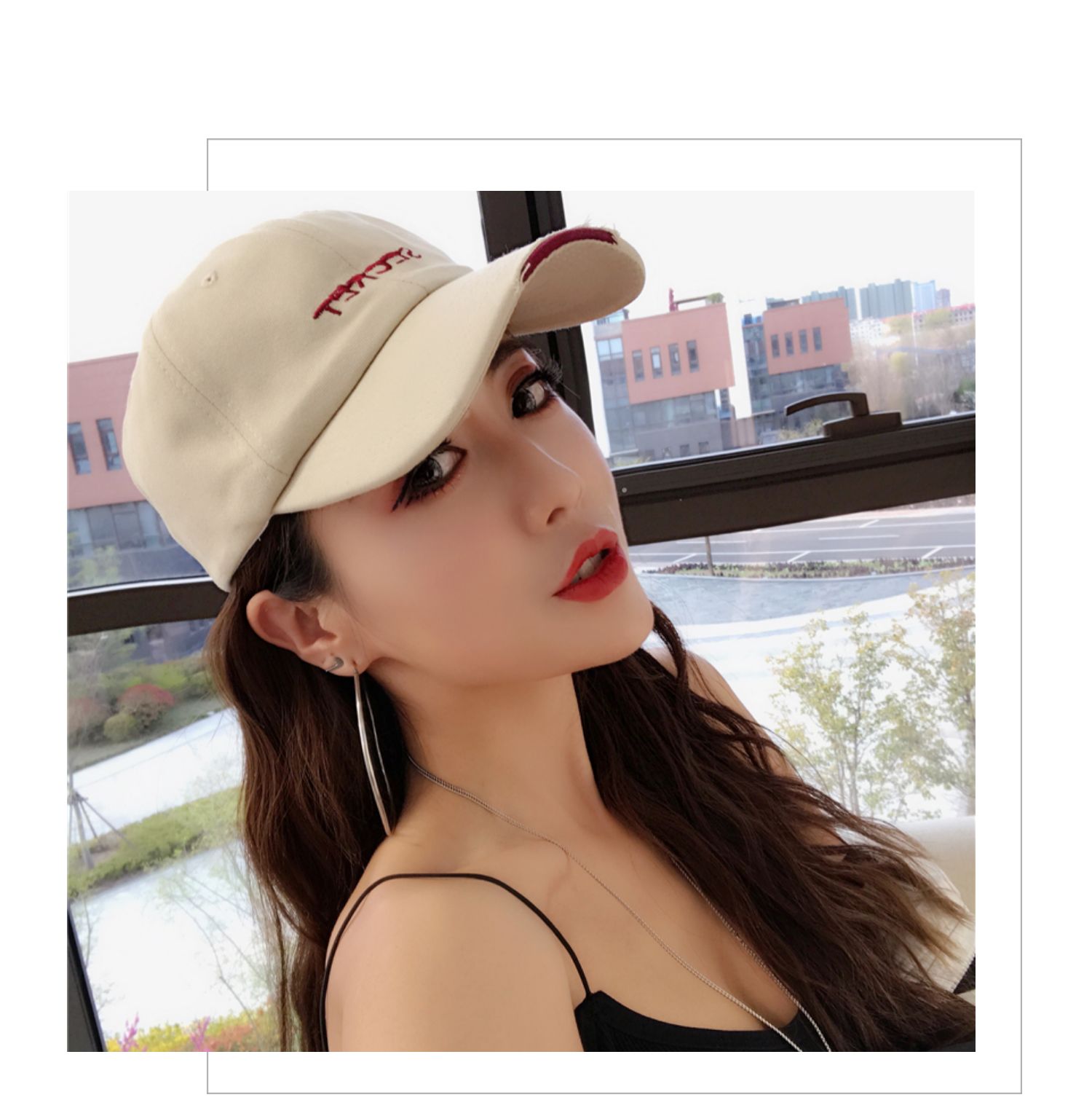 Washed Cross Ponytail Baseball Cap Foreign Trade Hat Female Summer Spring Autumn Do Old Outdoor Sunscreen Hat Solid Color Cap undefined
