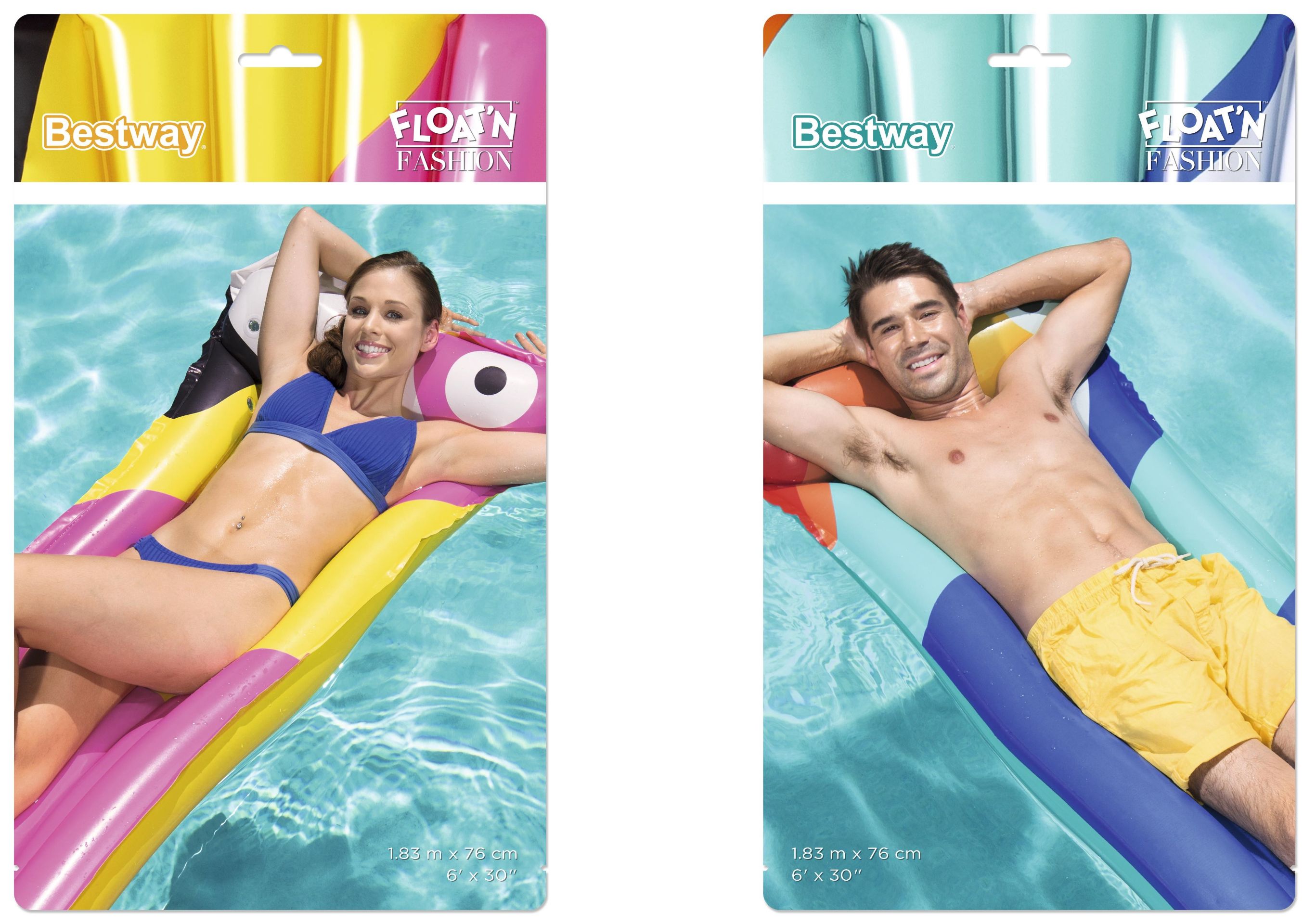 Bestway® 6' x 30"/1.83m x 76cm 44021彩绘浮排 火烈鸟涂鸦浮排白底实物图