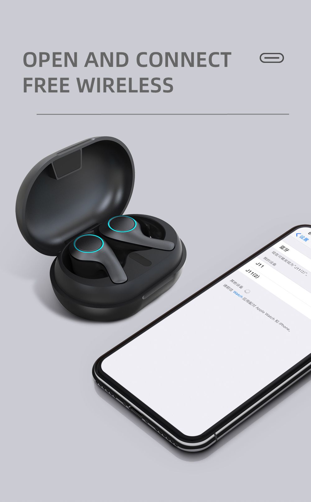 YEXIN 新品PT05蓝牙耳机双耳立体声TWS运动通用蓝牙耳机详情图11