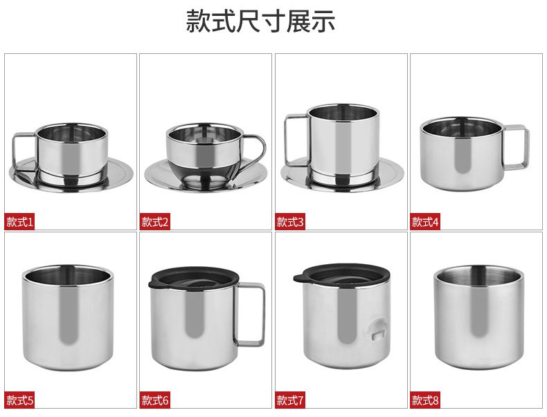 304 stainless steel double-layer fall-proof insulation coffee cup beer cup kindergarten children's water cup environmental protection thumbnail