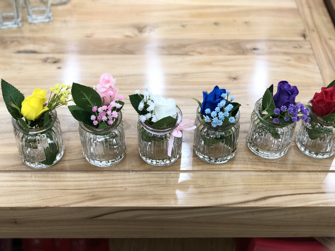 Imitation of natural delicate simulation flower multi-layer fake water pot extra small rose thumbnail