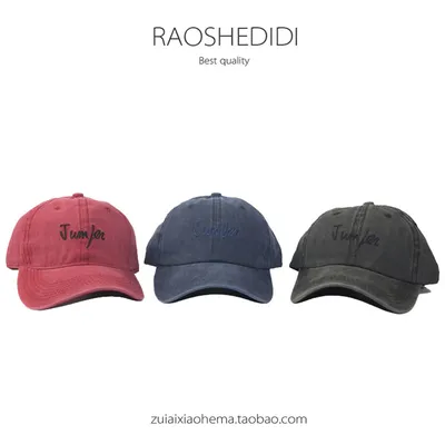 Aliexpress hot style caps washed with water to make old alphabet baseball caps versatile trendy male and female cotton caps thumbnail