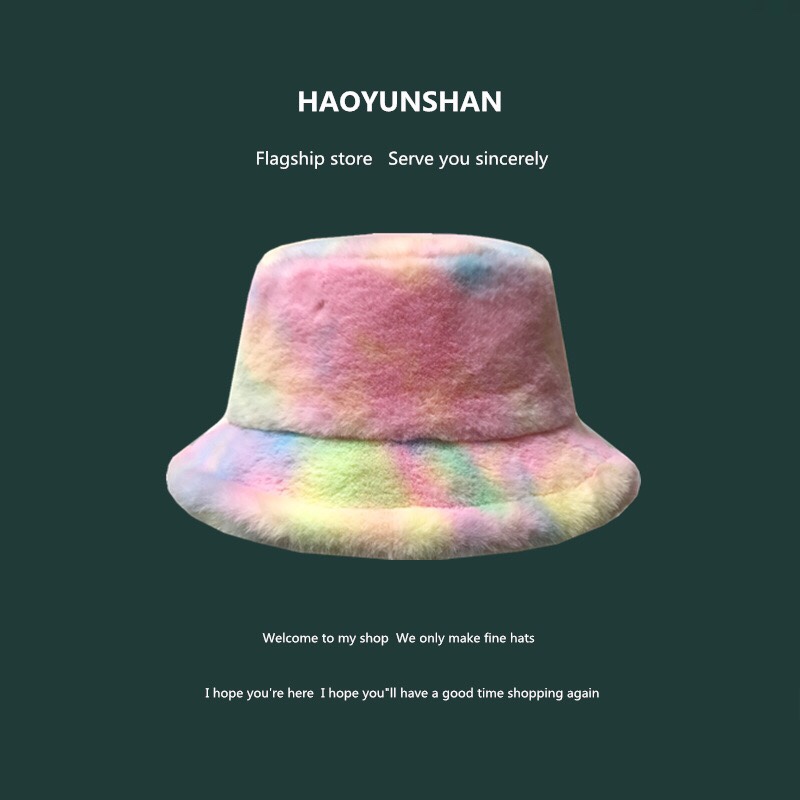 Korean autumn and winter sweet and cute colorful plush fisherman hats are becoming popular on Instagram. The thick and warm basin hats are in vogue Application Scenario