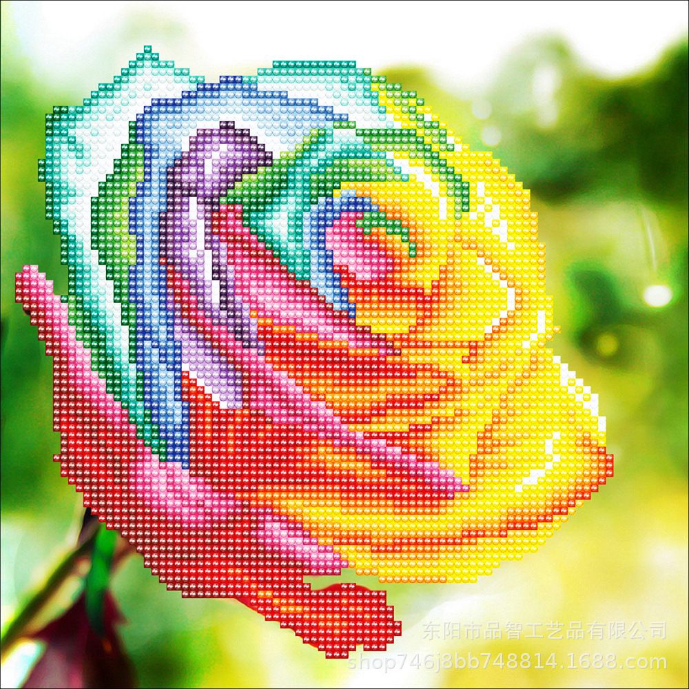 外贸跨境批发专供5D钻石画花朵非满钻DIY手工工艺品装饰画 可定制详情图10