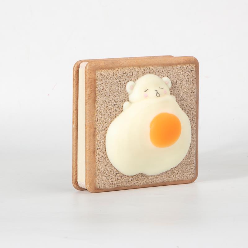 Xin Hong Lian Hua Stationery Bread Soft Bear Decompression Password Toast Essence Creative Korean Edition Hardcover Finger Notebook 20149 detail image 5