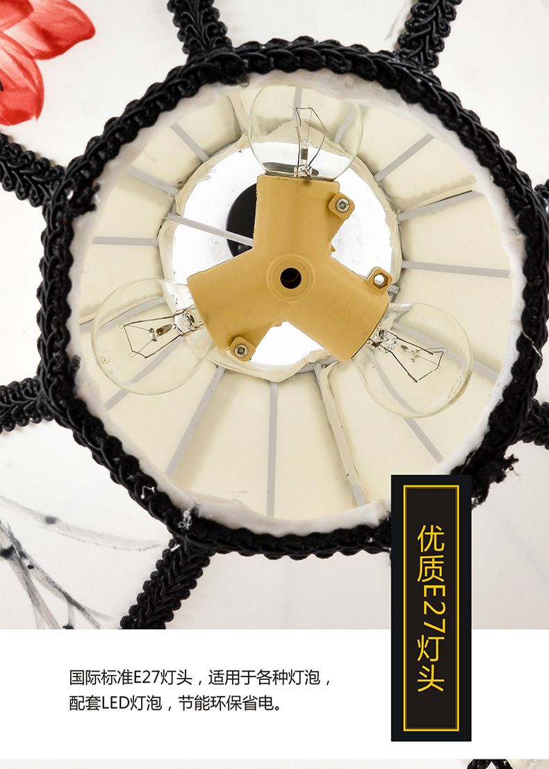 60 Chinese-style antique lanterns, classical hand-painted ink-wash lanterns, fabric decorative chandeliers for hotels, restaurants and tea houses detail image 18