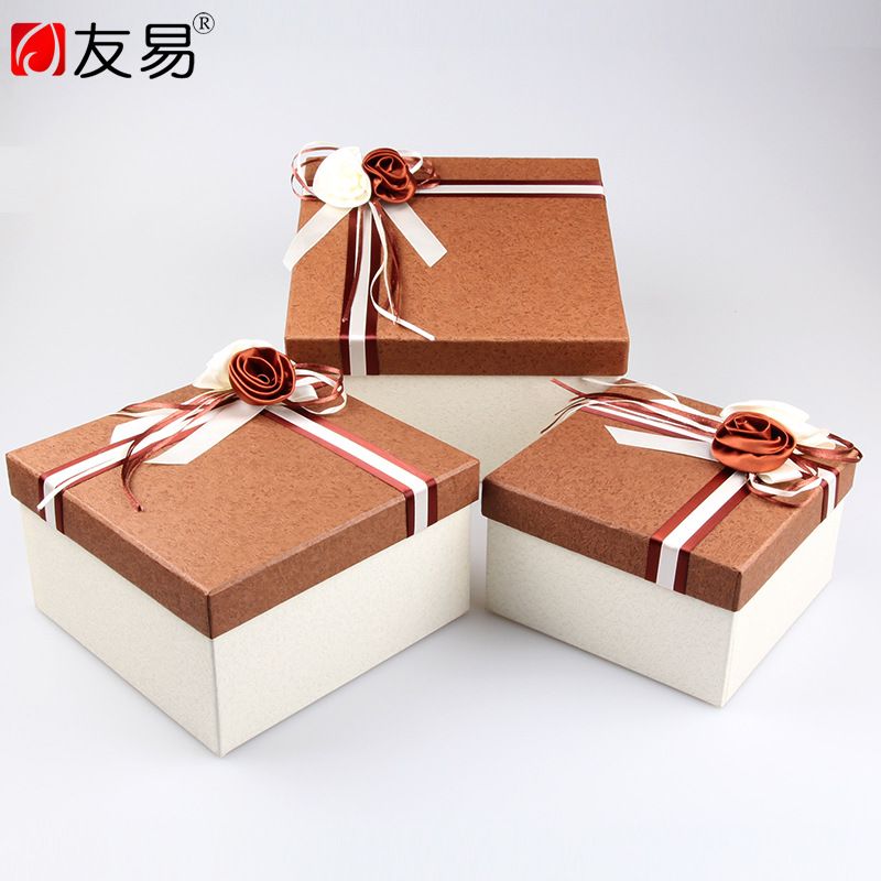 厂家定做韩式礼品盒正方形礼品盒--创意特种纸礼品盒子现货批发图
