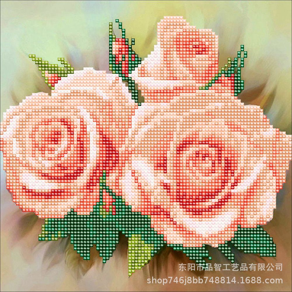 外贸跨境批发专供5D钻石画花朵非满钻DIY手工工艺品装饰画 可定制详情图11