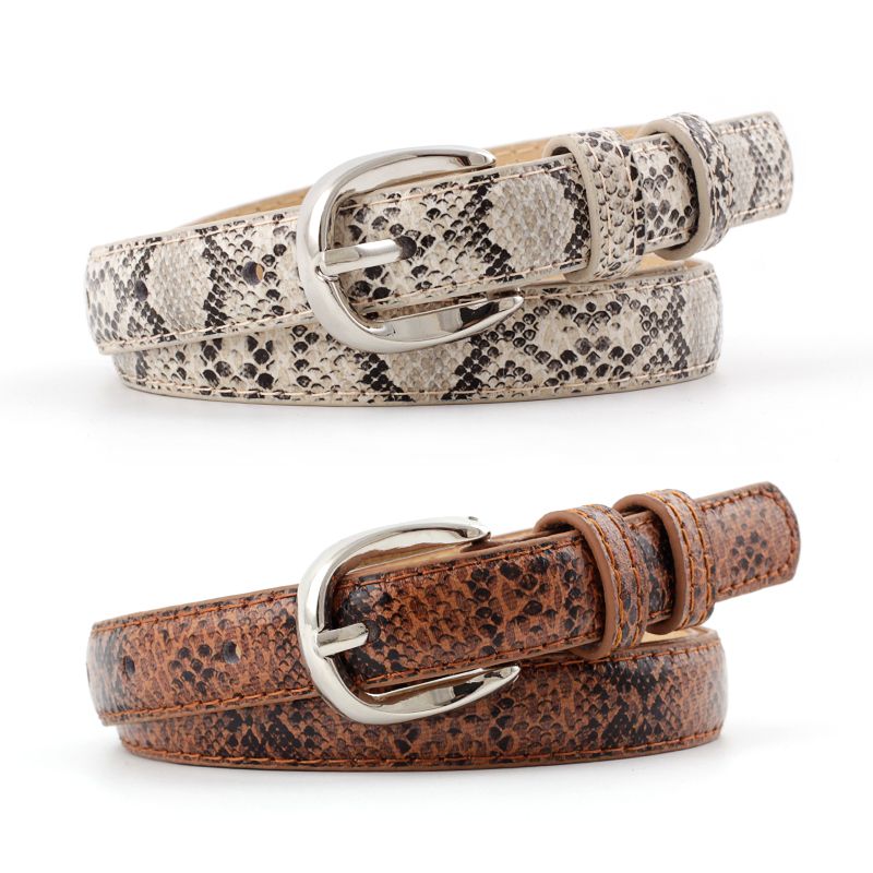 Snakeskin thin women's belt Versatile women's fashion decorative belt Women's belt 841