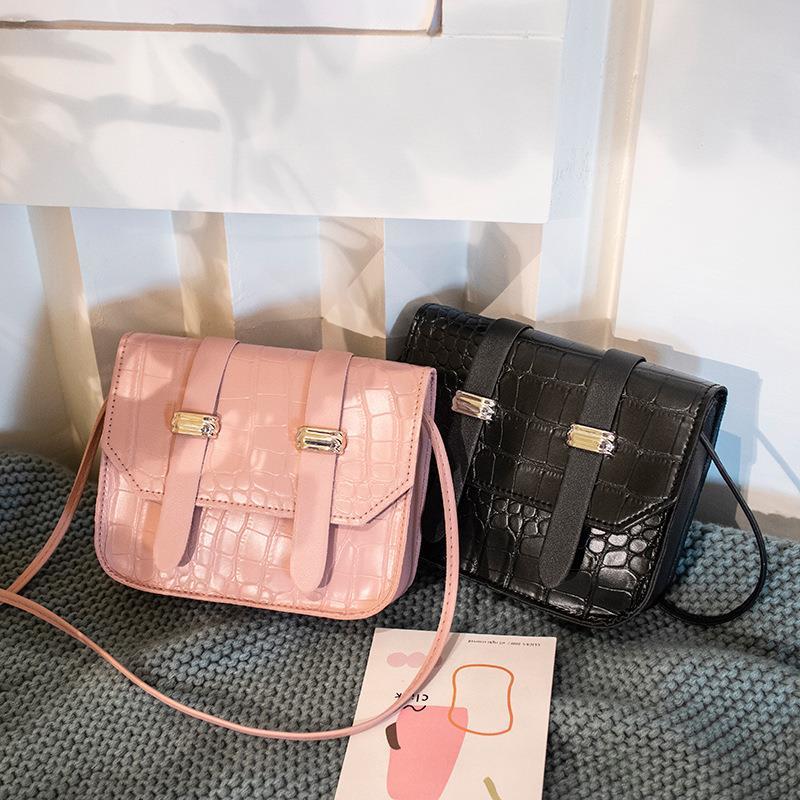 2020 Summer Small Square Simple One-Shoulder Crossbody Handbag For Women Mobile Phone Cambridge Bag Students Crocodile Pattern Korean Version Of The Tide Item Picture