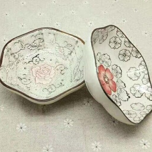 Plum blossom dish wood burning