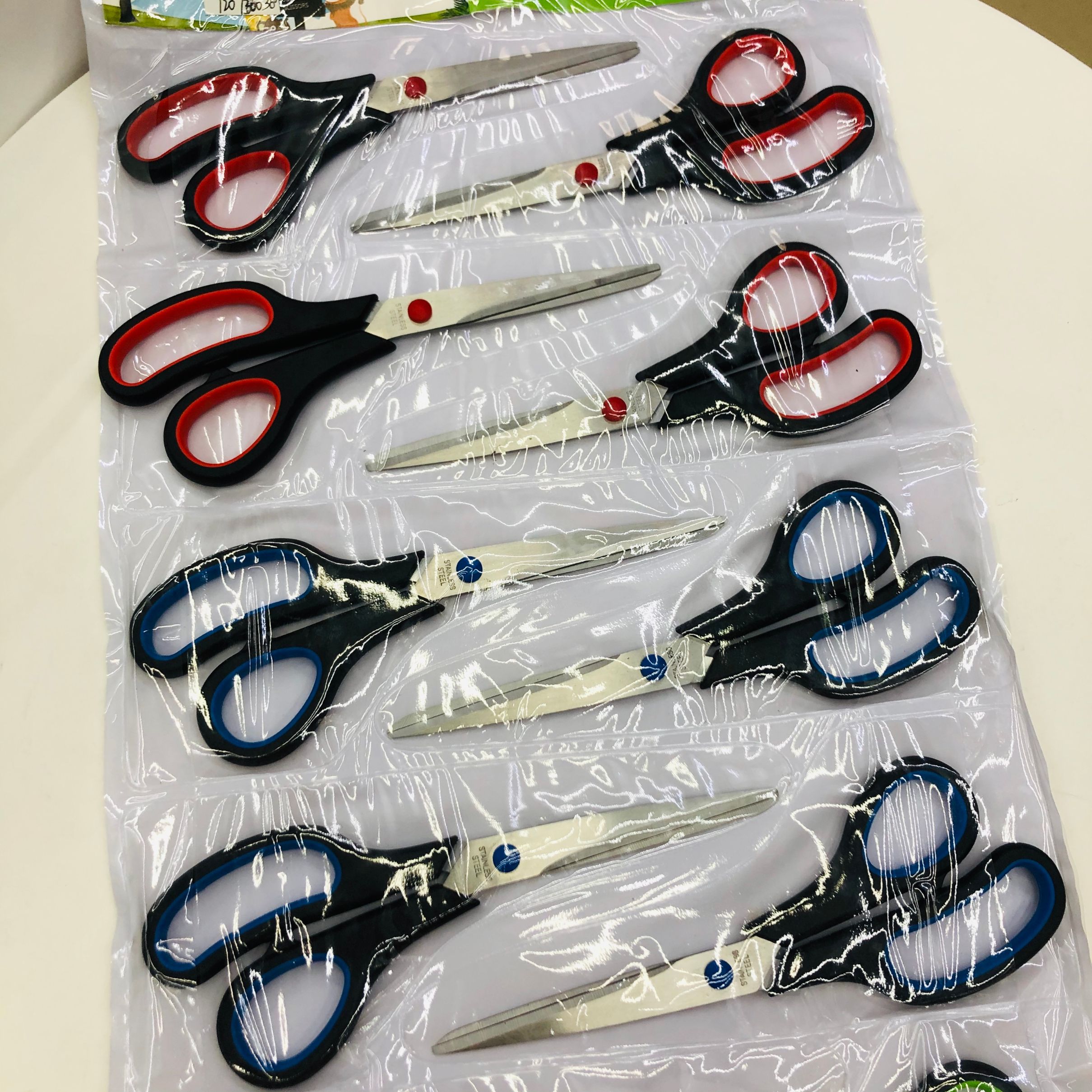 8.5 "row bag plastic rubber scissors