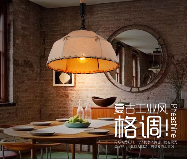 Nordic retro retro corridor balcony linen cover lamp American country restaurant bar clothing shop cafe chandelier