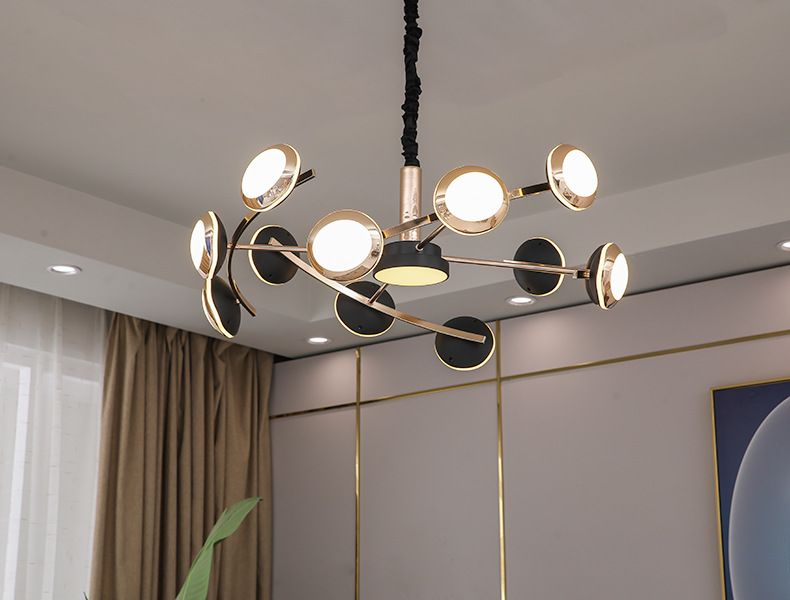 Moderno minimalista nórdico led candelabro sala de estar comedor dormitorio 12 cabezas personalidad creativa hogar iluminación interior lámparas detail image 4