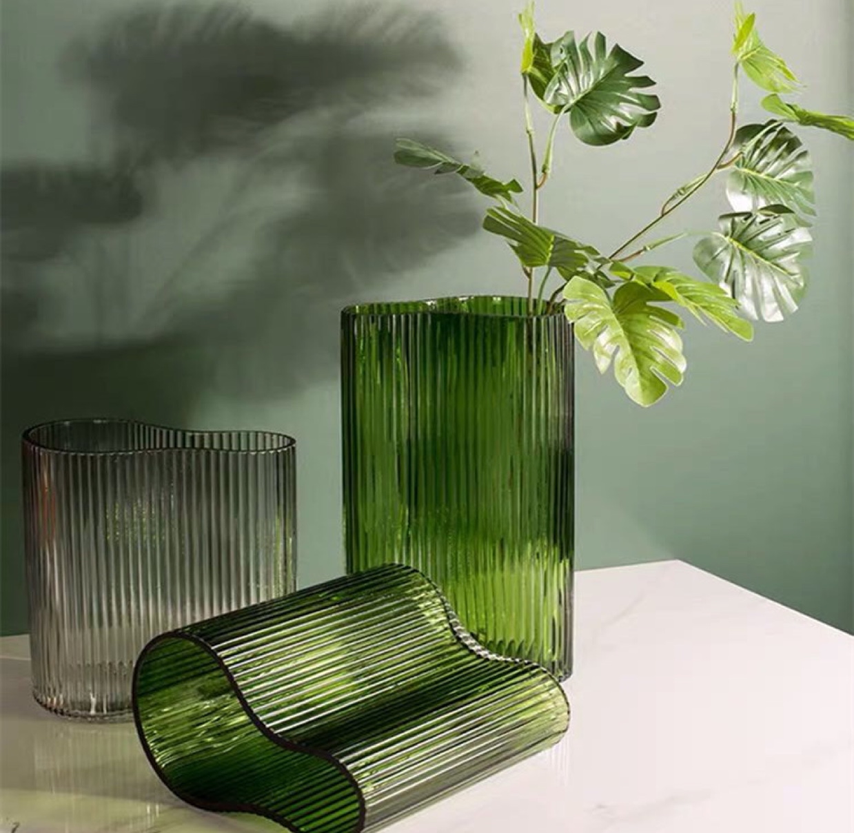 玻璃花瓶 YXST1921  脚印小号 颜色备注咖 灰 粉 蓝 绿 透明