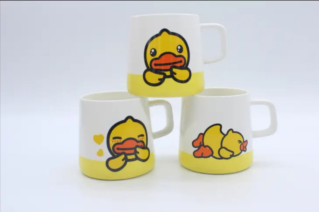 B.duck Cup Ceramic Water Cup Cartoon Mug Nice Cup Student Cup