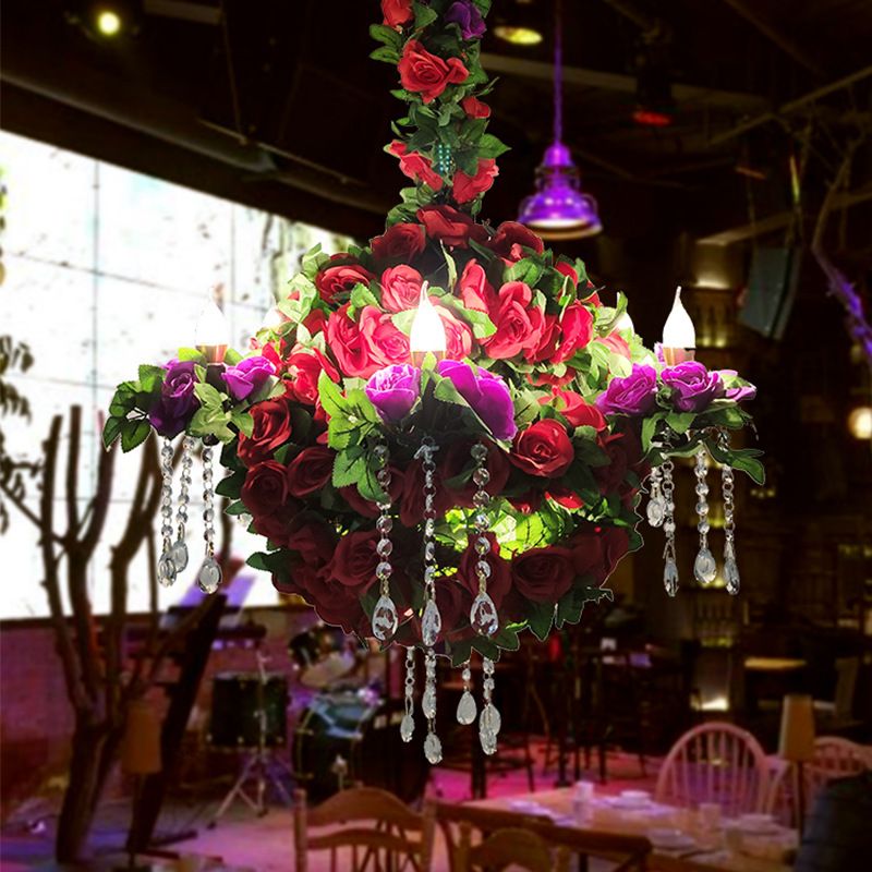 Plant music restaurant chandelier creative industrial wind system green chandelier milk tea shop BARBECUE shop box decorative lamp
