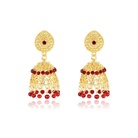 印度贵族高档奢华镶钻金色耳环灯笼造型复古小众饰品尼泊尔手工