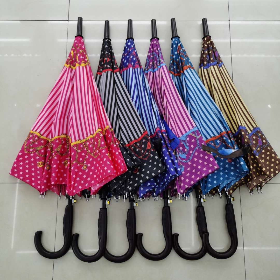 New 66Cm Automatic Straight Umbrella Flower details Picture