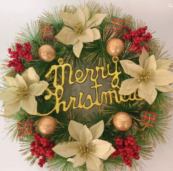 Shengfa industry and trade always Christmas wreath 40 cm multiple sizes support custom door hanging thumbnail